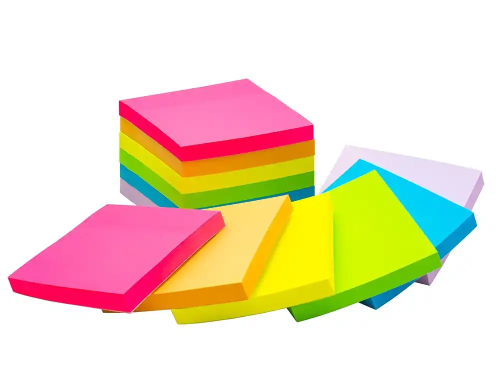 BLOCO DE NOTAS ADESIVAS 76X76 MM FSC CORES NEON E PASTEL SORTIDAS - Image 2