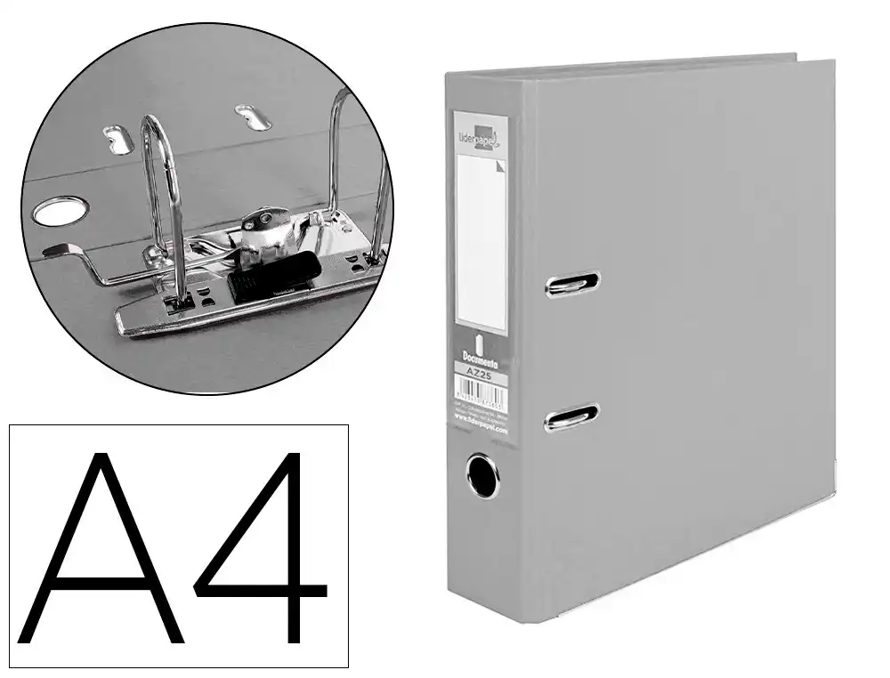 PASTA DE ARQUIVO DE ALAVANCA PVC DIN A4 LOMBADA L/L CINZA