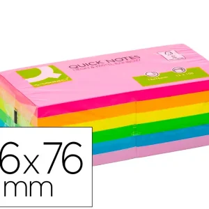 BLOCO DE NOTAS ADESIVAS 76X76 MM FSC CORES NEON E PASTEL SORTIDAS