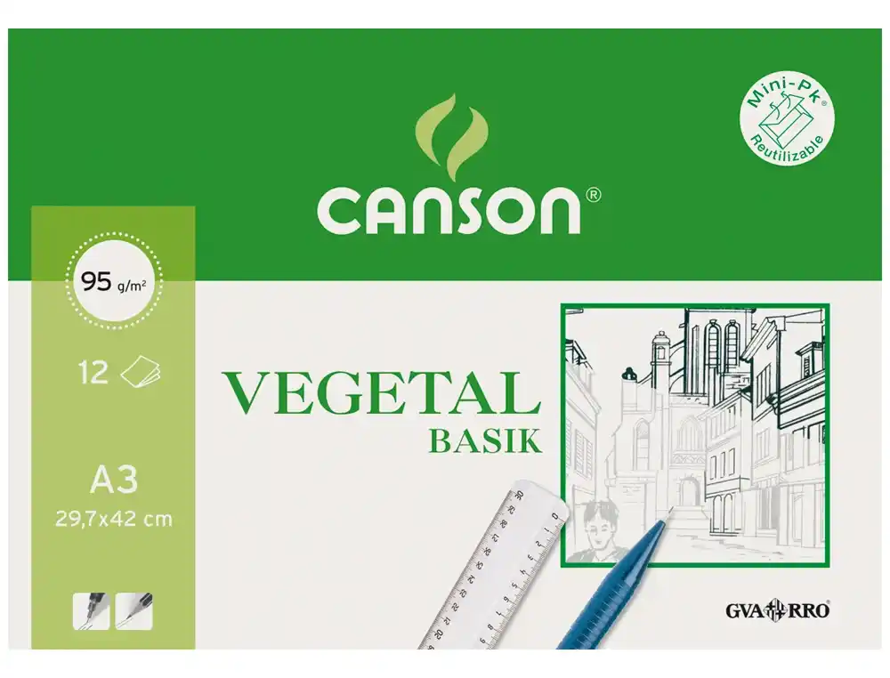 Papel vegetal guarro din a3 90 gr minipack de 12 folhas. - Image 2
