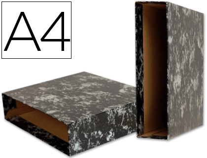 CAIXA PARA PASTA DE ARQUIVO MARMORIADA PRETA DIN A4