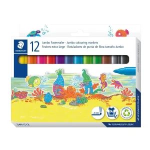 Marcador jumbo de ponta de fibra 12 unid