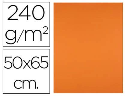 CARTOLINA 50X65 CM 240 GR 25 UNIDADES LARANJA