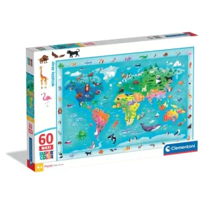 Puzzle Mapa da vida selvagem - 60 peças