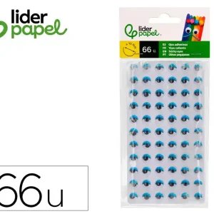 OLHOS ADESIVO 10 MM COM PESTANAS DE COR AZUL BOLSA DE 66 UNIDADES