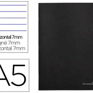 CADERNO AGRAFADO CAPA PRETA A5 PAUTADO