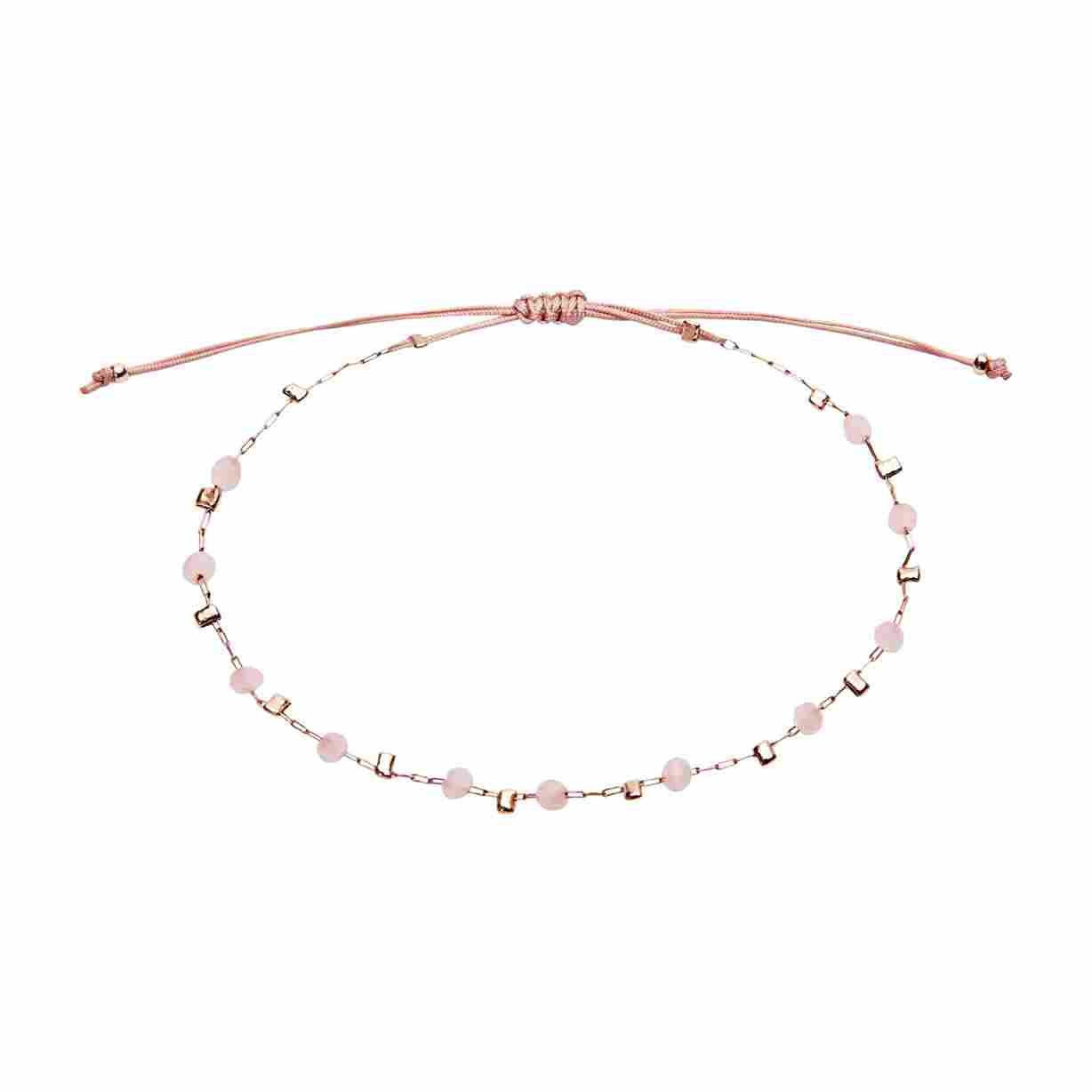 Pulseira "Delicate Glow" - aço inoxidável banhado a ouro rosa - Rosa Claro - Image 2