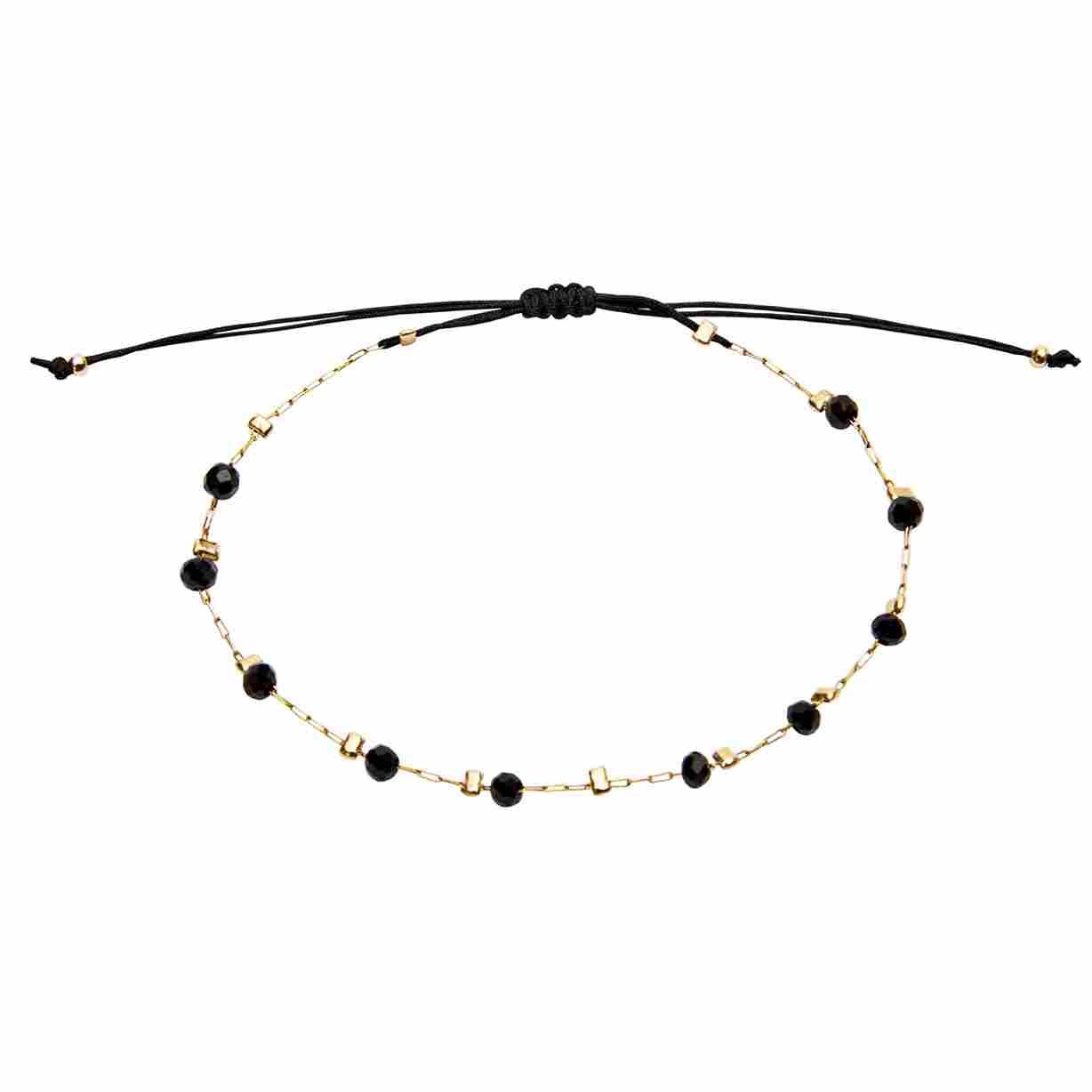 Pulseira "Delicate Glow" - aço inoxidável banhado a ouro - Preto - Image 2