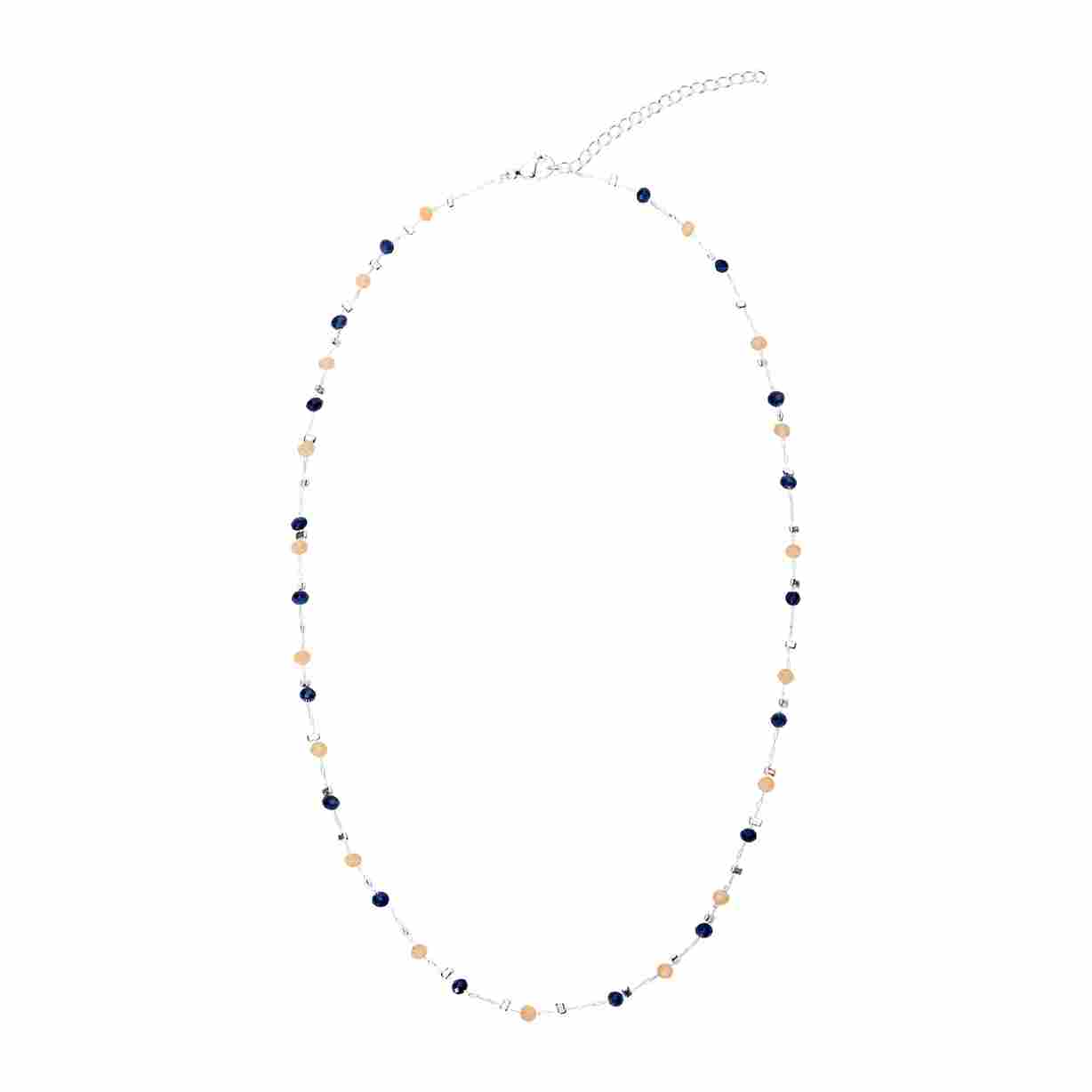 Colar "Delicate Glow" - aço inoxidável banhado a prata - Laranja-Azul - Image 2