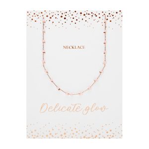 Colar "Delicate Glow" - aço inoxidável banhado a ouro rosa - Rosa Claro