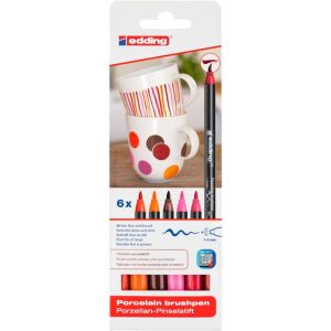 KIT 6 MARCADORES PORCELANA EDDING 4200