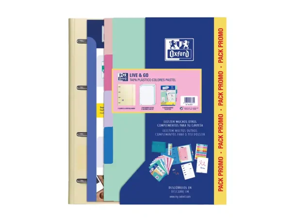 Pack capa+recarga oxford ebinder pastel +  4 argolas 80 h + conjunto 5 separadores