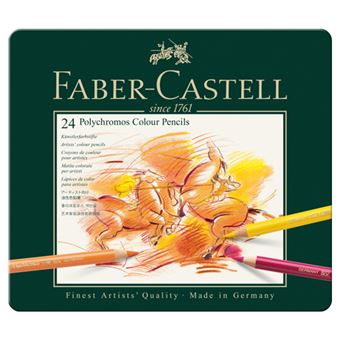 Estojo Metálico com 24 Lápis de Cor Permanentes Polychromos