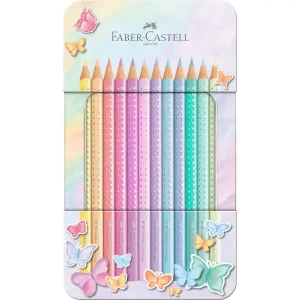 Lápis de Cor Sparkle em Caixa de Metal Cores Pastel - 12 Unidades