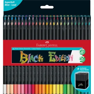 Lápis de Cor Faber-Castell Black Edition - 100 Unidades