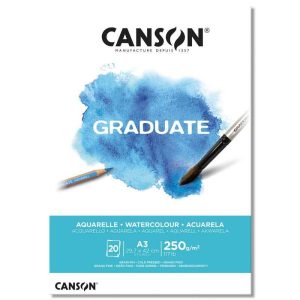 BLOCO GRADUATE AQUARELA A3 29X42CM 250GRM 20FLS