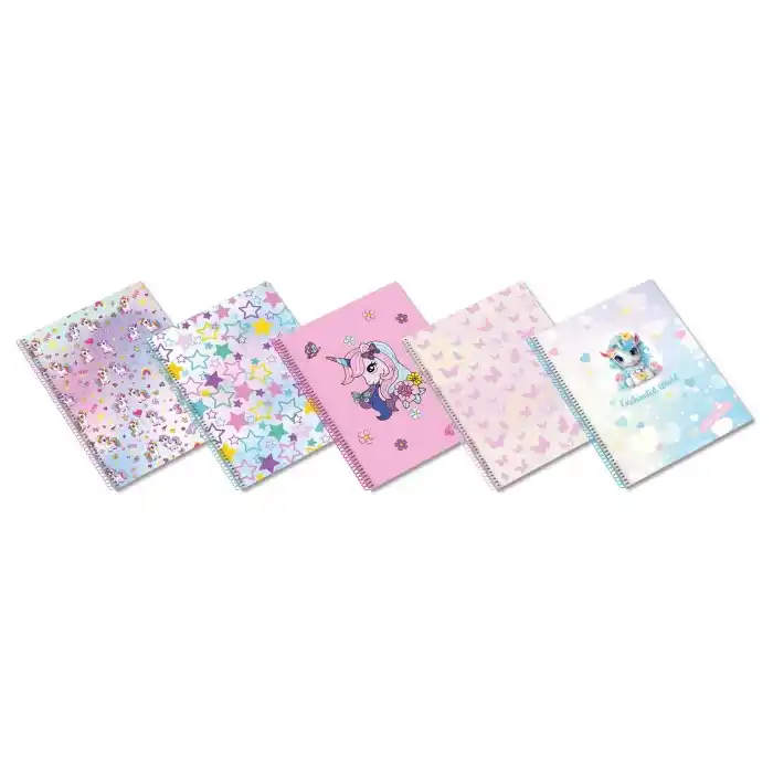 CADERNO ESPIRAL A5 80F ENCHANTED WORLD PAUTADO
