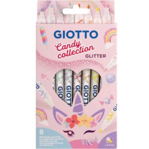 Marcador Giotto Candy Collection Glitter Pastel - 8 Unidades