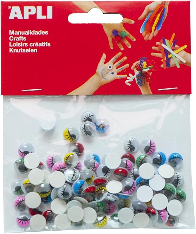 Olhos Autocolantes com Pestanas Cor