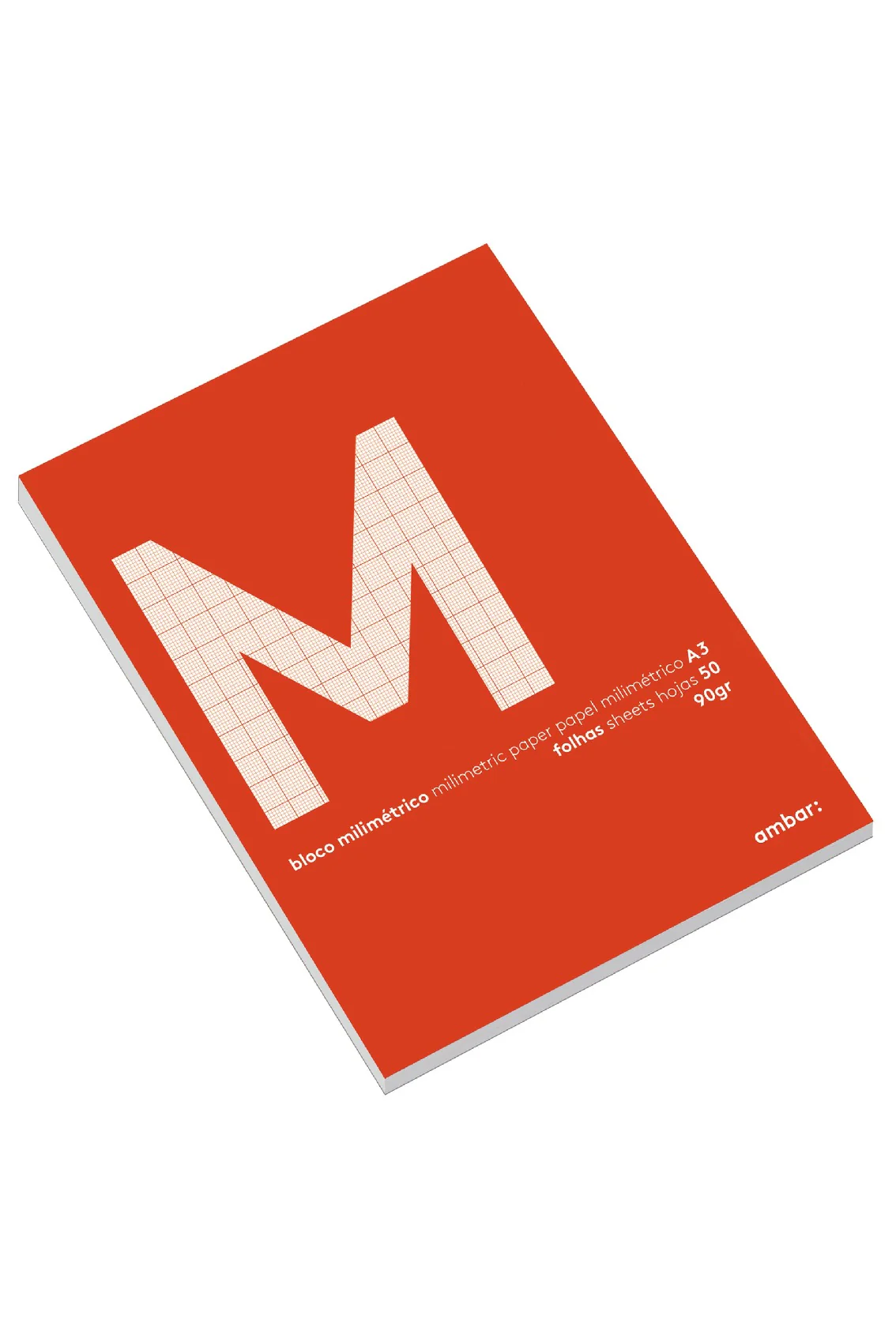 BLOCO PAPEL MILIMETRICO AMBAR DIN A4 50 FOLHAS 90 GR