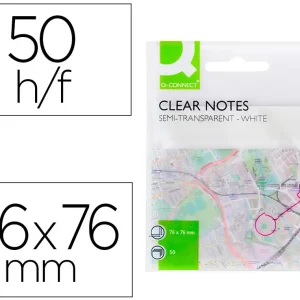 BLOCO DE NOTAS ADESIVAS Q-CONNECT REMOVIVEIS PLASTICO 50 FOLHAS 76X76 MM