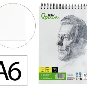 BLOCO DE ESBOCOS LIDERPAPEL ESPIRAL DIN A6 100 FOLHAS 90 GR