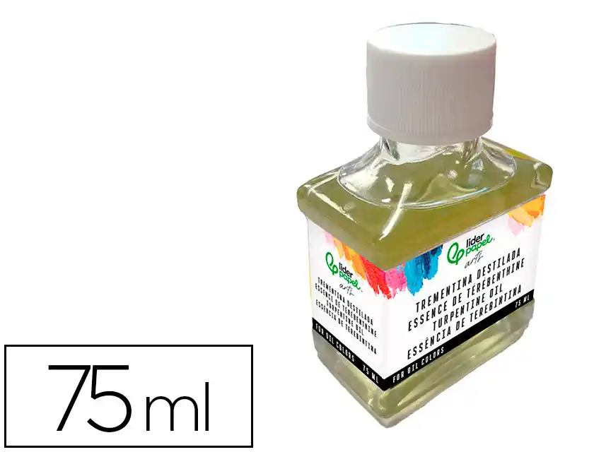 TEREBENTINA DESTILADA LIDERPAPEL PARA ÓLEO FRASCO DE 75 ML