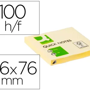 BLOCO DE NOTAS ADESIVAS Q-CONNECT AMARELO 76 X 76 MM COM 100 FOLHAS