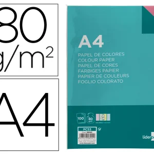PAPEL DE COR LIDERPAPEL DIN A4 80 GR EMBALAGEM DE 100 FOLHAS