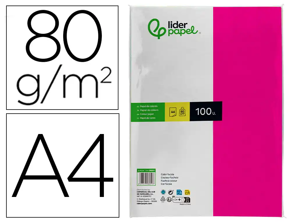 PAPEL DE COR LIDERPAPEL DIN A4 80 GR