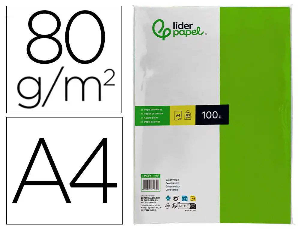 PAPEL DE COR LIDERPAPEL DIN A4 80 GR