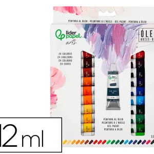 PINTURA A ÓLEO LIDERPAPEL CAIXA DE 24 CORES SORTIDAS